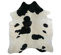 Livorio Tappeto in pelliccia di mucca di alta qualità, lunghezza 230 x larghezza 190 cm, bianco e nero, prodotto naturale unico dal Sud America, pelliccia di bovino, vera pelliccia, bianco e nero