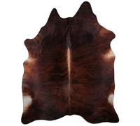 Livorio Tappeto in pelliccia di mucca di alta qualità, lunghezza 240 x larghezza 190 cm, marrone scuro nero, prodotto naturale unico dal Sud America, pelliccia di manzo, vera pelliccia | Medium