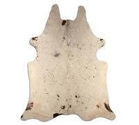 Livorio Tappeto in pelliccia di mucca premium Salt & Pepper marrone bianco prodotto naturale unico dal Sud America | pelliccia bovina | vera pelliccia