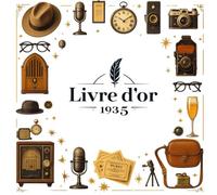 Livre d’or 1935 - Carnet souvenir vintage pour messages, mots doux et photos - Idée cadeau rétro élégante pour homme ou femme né(e) en 1935 - 100 pages vierges