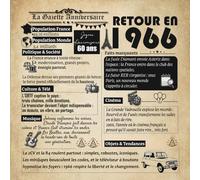 Livre d’Or 60 Ans - Rétrospective 1966 | La Gazette Anniversaire Vintage | Édition Spéciale 60e Anniversaire: Couverture style journal rétro - Format ... blanches pour messages, souvenirs et photos