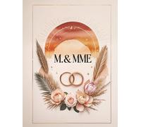 Livre d’Or de Mariage M. & MME | Style Bohème Chic & Fleur Séchée Terracotta | 120 Pages - Grand Format