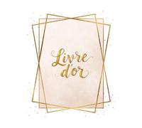 Livre d’or Élégant - Couverture beige rosé et doré - 100 pages lignées - Format A4 - Pour mariages, anniversaires et événements spéciaux