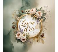 Livre d’Or Rustique et Élégant : Mariage, Anniversaire, Noces, Retraite | 120 Pages Blanches | Format Carré 21 x 21 cm