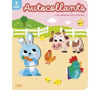 Livre d'autocollants 3 ans - Drôles d'animaux de la ferme - 24 animaux à compléter ou à inventer - Activité créative et éducative, grand format