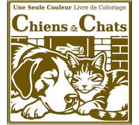 Livre de Coloriage à Une Seule Couleur - Chiens & Chats: Guides à points pour colorier & modèle terminé en gris | Chiens, chats, chiots et chatons pour tous les âges
