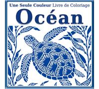 Livre de Coloriage à Une Seule Couleur - Océan: Guides à points pour colorier & modèle terminé en gris | Vie marine, poissons tropicaux et nature sous-marine pour tous les âges