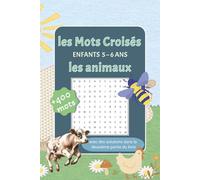 Livre de mots croisés Pour enfants de 5-6 ans: livre de mots mêlés - Plus de 400 mots d’animaux, Animaux marins, Poissons : Un jeu amusant et éducatif ... et développer la mémoire | 120 pages.