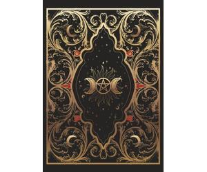 Livre des ombres: journal de magie à remplir pour wiccans, sorcier, sorcière et magicien | Grimoire de sorcière | 150 pages vierges pointées | Couverture vintage dorée et bleue | cadeau pour sorcières
