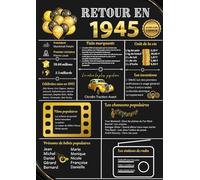 LIVRE D'OR ANNIVERSAIRE 1945 | Journal affiche Retour en 1945 | FORMAT A4 21 X 29,7 CM | 120 PAGES BLANCHES VIERGES