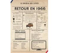 LIVRE D'OR ANNIVERSAIRE 1966 | Journal affiche Retour en 1966 | FORMAT A4 21 X 29,7 CM | 120 PAGES BLANCHES VIERGES