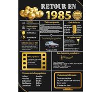 LIVRE D'OR ANNIVERSAIRE 1985 | Journal affiche Retour en 1985 | FORMAT A4 21 X 29,7 CM | 120 PAGES BLANCHES VIERGES