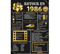 LIVRE D'OR ANNIVERSAIRE 1986 | Journal affiche Retour en 1986 | FORMAT A4 21 X 29,7 CM | 120 PAGES BLANCHES VIERGES