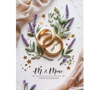 Livre d'or de Mariage - Alliances Dorées et Lavande | 120 Pages Blanches | Couverture Rigide Élégante pour Souvenirs de Mariés