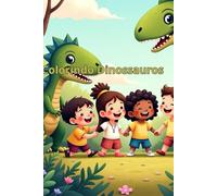 Livro infantil com 75 desenhos de dinossauros para colorir