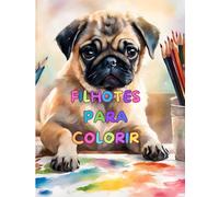 Livro para colorir - 80 desenhos de Filhotes de cachorrinhos para colorir