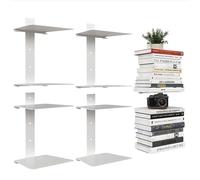 Liwankaqi Libreria invisibile, confezione da 4, 8 ripiani, libreria sospesa, realizzata in acciaio al carbonio, può contenere fino a 15 libbre, libreria da parete per l'ufficio di casa