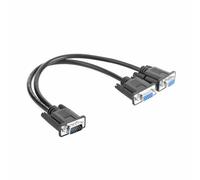 LIWEARE Cavo splitter VGA Y, 30 cm, VGA 1 maschio a 2 prese, cavo adattatore per duplicazione dello schermo, nero