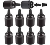 Liwein 10 Pezzi Portalampada E27 Vintage Nero Presa Portalampada con Filettatura a Vite Retro Lampada a Sospensione Base per Ufficio a Casa Caffè Cucina Fai Da Te