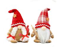 Liwein Gnomi Natalizi, 2 Pezzi Elfo Babbo Natale Peluche, Gnomo Natalizio Elfi, Gnomo di Peluche per Decorazioni Natalizie, Decorazioni Autunnali Gnomi per Albero Natale Tavolo Camino