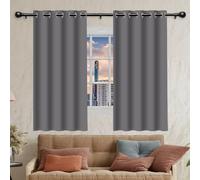 LIWEIREN Tenda Oscurante per Soggiorno 400 x 235 cm Isolanti Termiche Protezione Della Privacy 100% Tende Termiche con Anelli per Porta Finestra, Decorazione e Divisorio Stanze, Grigio Chiaro