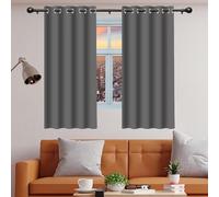 LIWEIREN Tende per Interni Tende Bianche Soggiorno 157 x 181 cm Antirumore/Porta Finestra Casa/Vari Colori Cucina, Soggiorno per Cameretta Bambini Finestre, Grigio Scuro