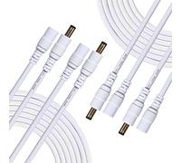 Liwinting 4pcs 2m DC Spina Cavo di Estensione 2,5mm x 5,5mm Maschio a Femmina Connettore per Adattatore di Potenza, Fotocamera CCTV Potenza, e più - Bianco