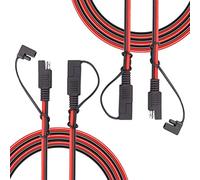 Liwinting Cavo Connettore SAE, Cavo di Prolunga per Autoveicoli Cavo di Prolunga da SAE a SAE a 2pin per Collegamento/Scollegamento Rapido 14AWG con Staffa per Cappuccio Antipolvere, 2pcs 1m/3,28ft