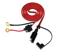 Liwinting Cavo connettore SAE con Fusibile da 10A a terminale in Rame di Tipo O con Cappuccio Antipolvere Adatto per Il Collegamento e Il trasferimento di Celle solari 16AWG, 0,6m/1,97ft