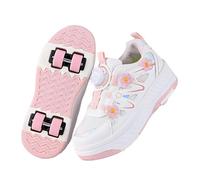 LIWLLIUA Scarpe con Rotelle Bambino Bambina Sneakers Sportive con Ruote Retrattili, 2 in 1 Scarpe da Skateboard e Pattini a Rotelle, Unisex Donna Uomo, Doppia Ruota 32-40 EU,9933 Pink,39 EU