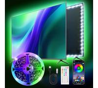 Liwqolx Striscia Led 6 Metri, 30 LED/Metro, Led Striscia Comandabile Tramite app E telecomando, Sincronizzazione Musicale, Alimentazione USB per Decorazioni Natalizie Festa Casa TV