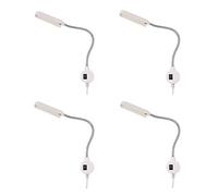 Lixada 1/2/3 pezzi 6W LED macchina da cucire lampada di base fissa tubo flessibile design collo d'oca per attività domestiche (4 pezzi)