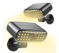 Lixada 2 Unità di Lampade Solari Esterne a Parete, con Detector di Movimento, Lampade Esterne LED Impermeabili IP65, Lampade di Sicurezza Solari con 3 Modalità, Adatte ai Giardini