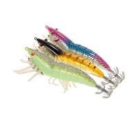 Lixada 3/5pcs 12 cm/21 noctilucentes pesca camarones Esca Artificiale Esca di Calamar Gambas, 3 pezzi