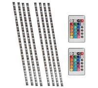 Lixada 8 strisce LED USB da 50 cm, set di luci flessibili con mini telecomando, per TV, computer, retroilluminazione