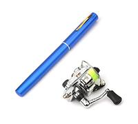 Lixada Attrezzatura da pesca, 1 m/1,4 m/1,6 m, pieghevole, per canna da pesca, set mini penna, 7 colori a forma di piuma piegata, canna da pesca con ruota a rulli