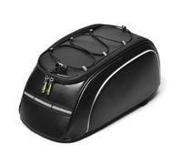 Lixada Borsa impermeabile per bicicletta da 7 l Borsa da sella con bande riflettenti e copertura impermeabile, grande capacità per bici da città e robusta, portatile (nero) (7010 (PU))