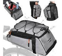 Lixada Borsa per bicicletta 4 in 1, impermeabile, 10 l, borsa da sella per bicicletta, borsa posteriore con tracolla, funzione zaino, borsa da sella leggera e compatta per viaggi, ciclismo,