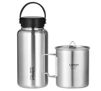 Lixada Botella de Agua de Acero inoxidable de 1050 ml, Botella de Agua para deportes al AIRE Libre a prueba de fugas, adecuada para acampar y hacer senderismo al AIRE Libre.