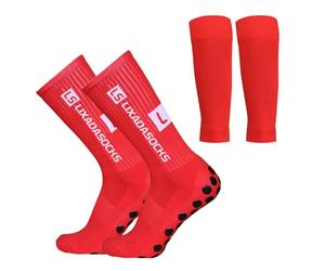 Lixada Calze da Calcio per Uomo Donne+Maniche al Polpaccio,Universale per Calze da Corsa Alto Elastico Traspirante per Il Calcio Ciclismo Maratona Arrampicata Bicicletta,1 Paio/3 Paio (Taglia: 39-46)