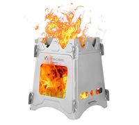 Lixada Campeggio Stufa Titanio Portatile Compatta Pirolis, Pieghevole Facile da Montare per la Sopravvivenza All'aperto in Cucina