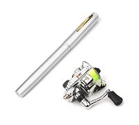 Lixada Canna da Pesca Mulinello Combo Mini Pen Kit Canna da Pesca Telescopica Spinning Mulinello Combo Kit Combo, Argento., 1,4 m