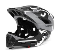 Lixada Casco Integrale per Bambini con Mento Staccabile - Bicicletta MTB BMX, Skateboard, Scooter - Casco Sportivo (Grigio)
