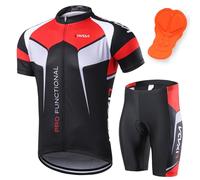 Lixada - Completo sportivo da ciclismo, da uomo, con maglia a maniche lunghe e pantaloni, in tessuto traspirante e ad asciugatura rapida, adatto per la primavera e l’autunno, Schwarz1, L
