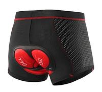 Lixada Cycling Shorts - Pantaloni corti in silicone, traspiranti, per ciclismo con gel 5D, per mountain bike, unisex, unisexo, nero e rosso, XL