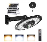 Lixada Lampada solare per esterni, 180 LED, 4400 mAh, con cavo da 5 m, impermeabile, sensore di movimento, 5 modalità, per interni ed esterni, giardino, campeggio, pollaio, serra, 1 pezzo