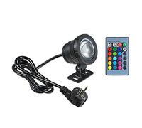 Lixada Luce Subacquea, AC85-265V 10W RGB LED, Lampada Sommergibile con Telecomando, 16 colori che Cambiano Flash/Strobe/Fade/Smooth 4 Effetti luce IP68 Water Proof,Nero