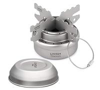 Lixada Mini Fornello ad Alcool Portatile in Titanio con Coperchio Supporto per Stufa a Croce Rack da Campeggio all'Aperto Escursionismo Zaino in Spalla Cucina Fornello ad Alcool