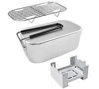 Lixada Mini pieghevole stufa pranzo scatola vapore rack combinato set per picnic campeggio escursionismo pesca alpinismo