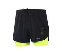 Lixada Pantaloncini da Corsa 2 in 1 da Uomo, ad Asciugatura Rapida, Traspiranti, con Scarpetta Lunga